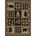 Sleep Ez 2 ft. 2 in. x 7 ft. 7 in. Hearthside Hollow Point Area Rug - Brown SL3636289